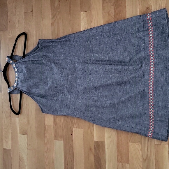 Anthropologie/Uncle Frank Embroidered Halter Dress - Gray - S - Picture 6 of 6